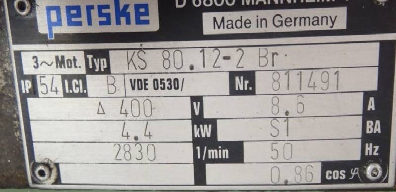 Drehstromservomotor PERSKE Typ: KS 80.12-2 BR ( KS80.12-2BR ) Flanschdurchmesser: Ø 215 mm Passendes Sägeblatt WZ252 ! gebraucht, geprüft ! Bilder auf Industry-Pilot